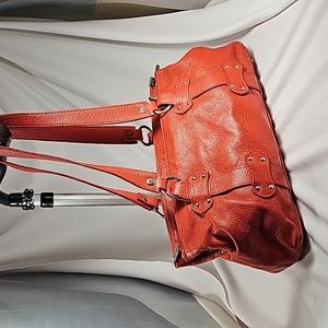 Valentina in Pelle Red Leather Shoulder Bag
